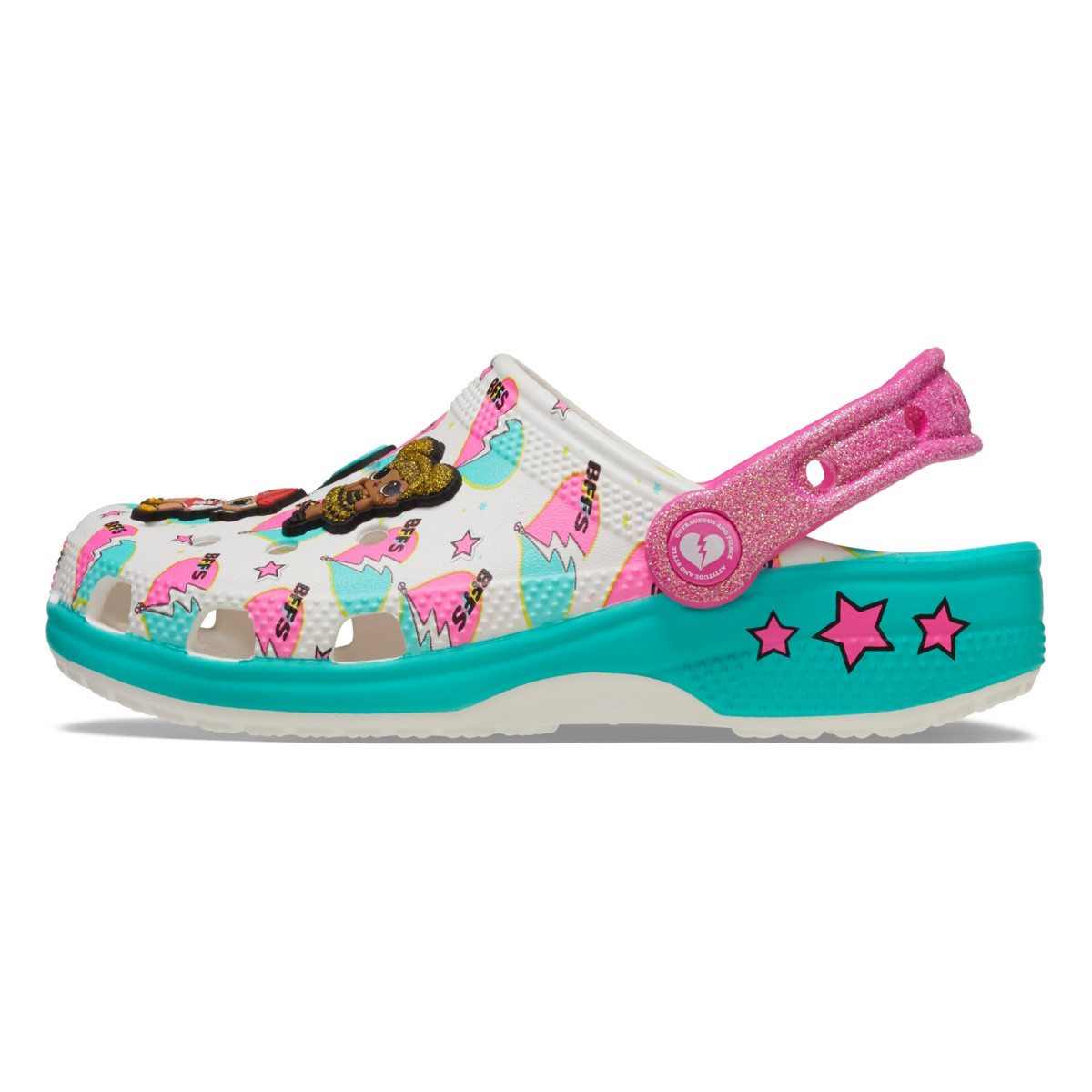Saboti Crocs Classic Toddler LOL Surprise BFF Clog Alb - White - poza 4