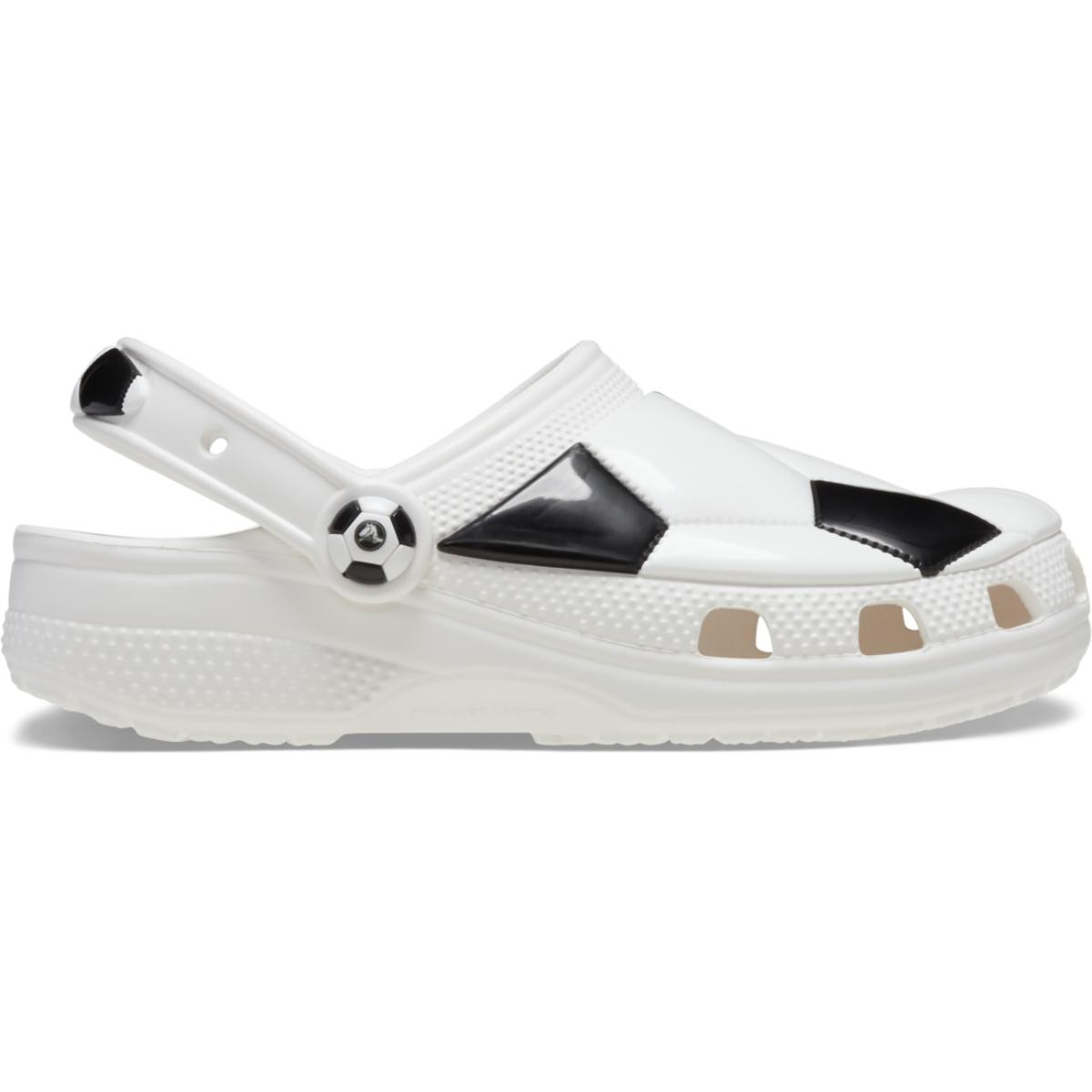 Saboti Crocs Classic Toddler Soccer Ball Clog Alb - White/Black