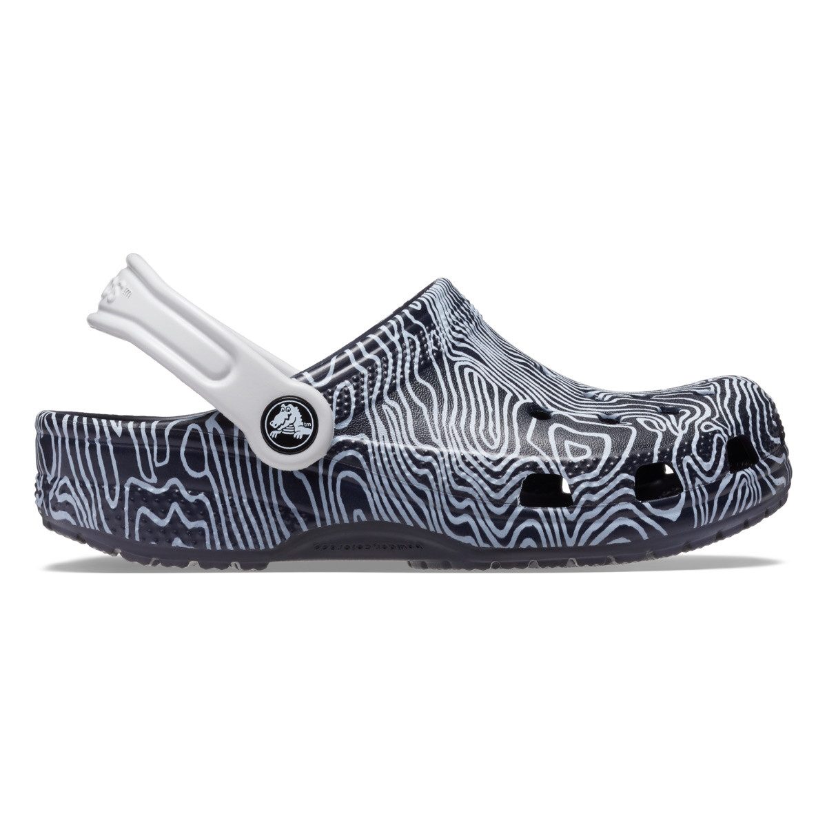 Saboti Crocs Classic Topographic Clog Kids Albastru - Deep Navy/Multi - poza 1