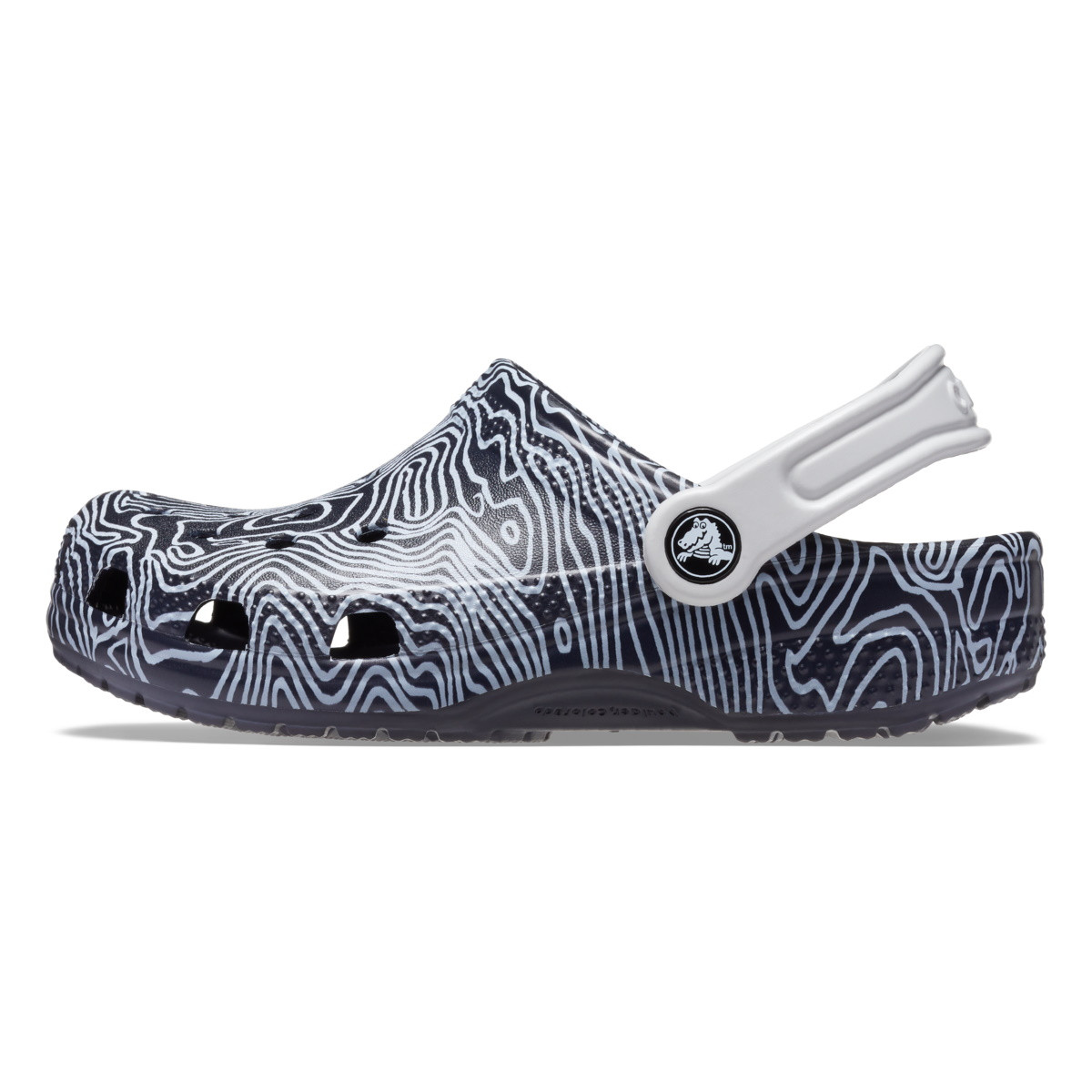 Saboti Crocs Classic Topographic Clog Kids Albastru - Deep Navy/Multi - poza 3