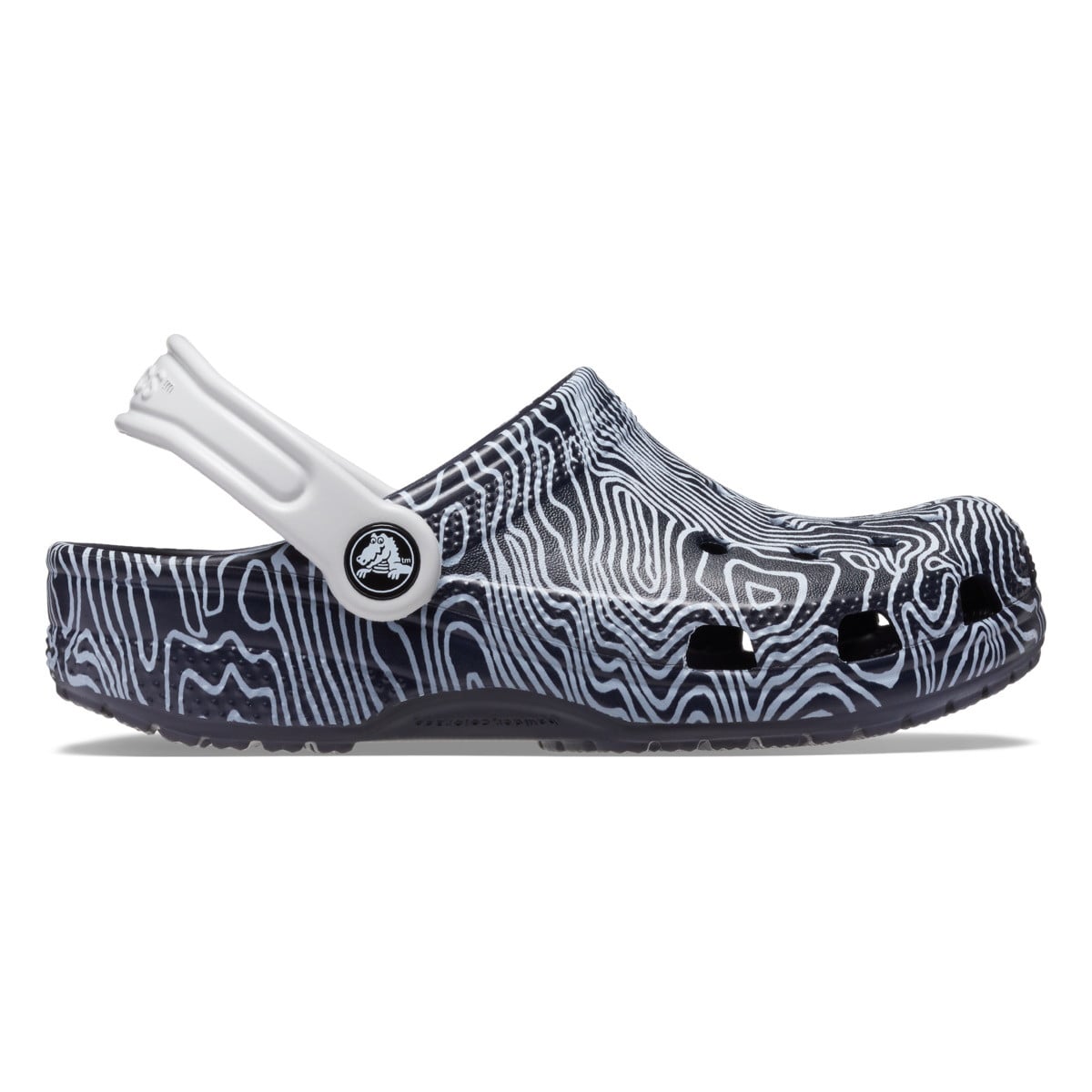 Saboti Crocs Classic Topographic Clog Kids Albastru - Deep Navy/Multi