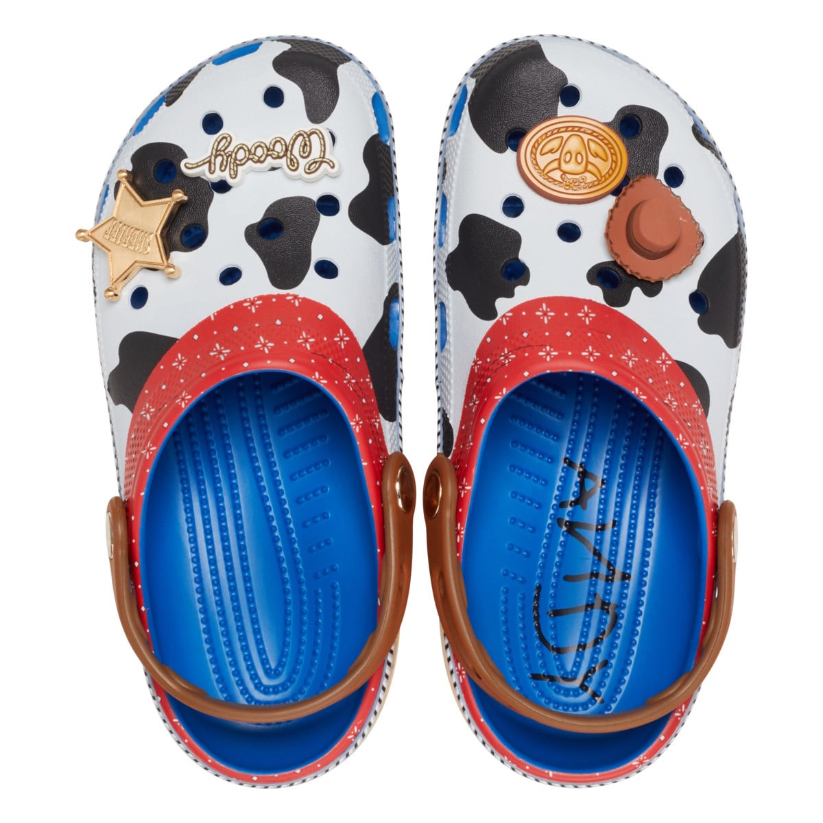 Saboti Crocs Classic Toy Story Woody Clog Kids Albastru - Blue Jean - poza 1