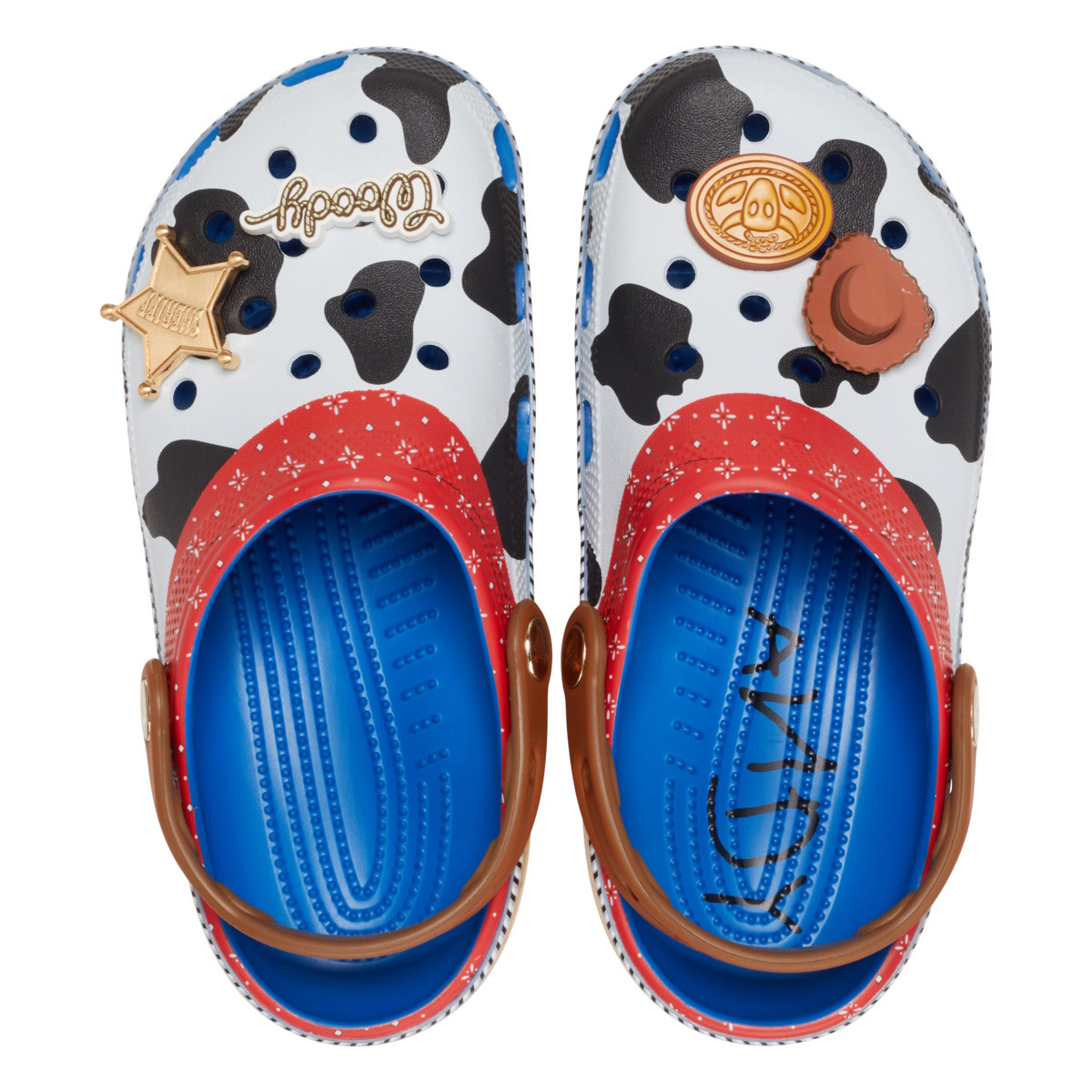 Saboti Crocs Classic Toy Story Woody Clog Kids Albastru - Blue Jean - poza 1