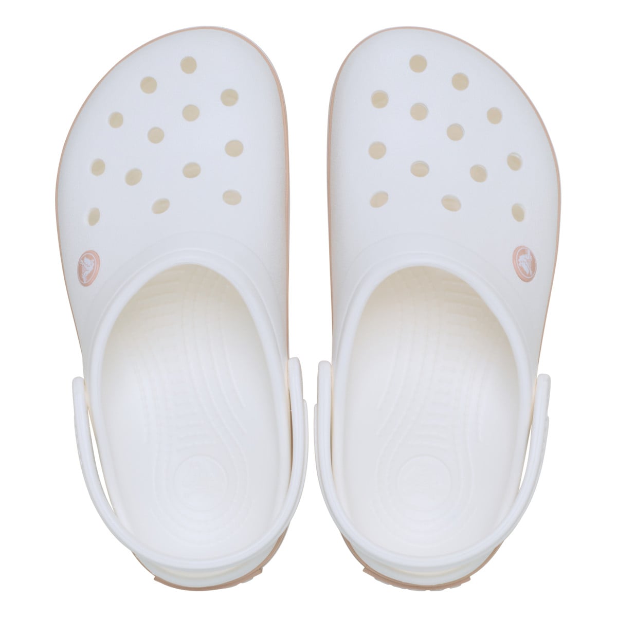Saboti Crocs Crocband Alb - White/Pink Caramel - poza 5