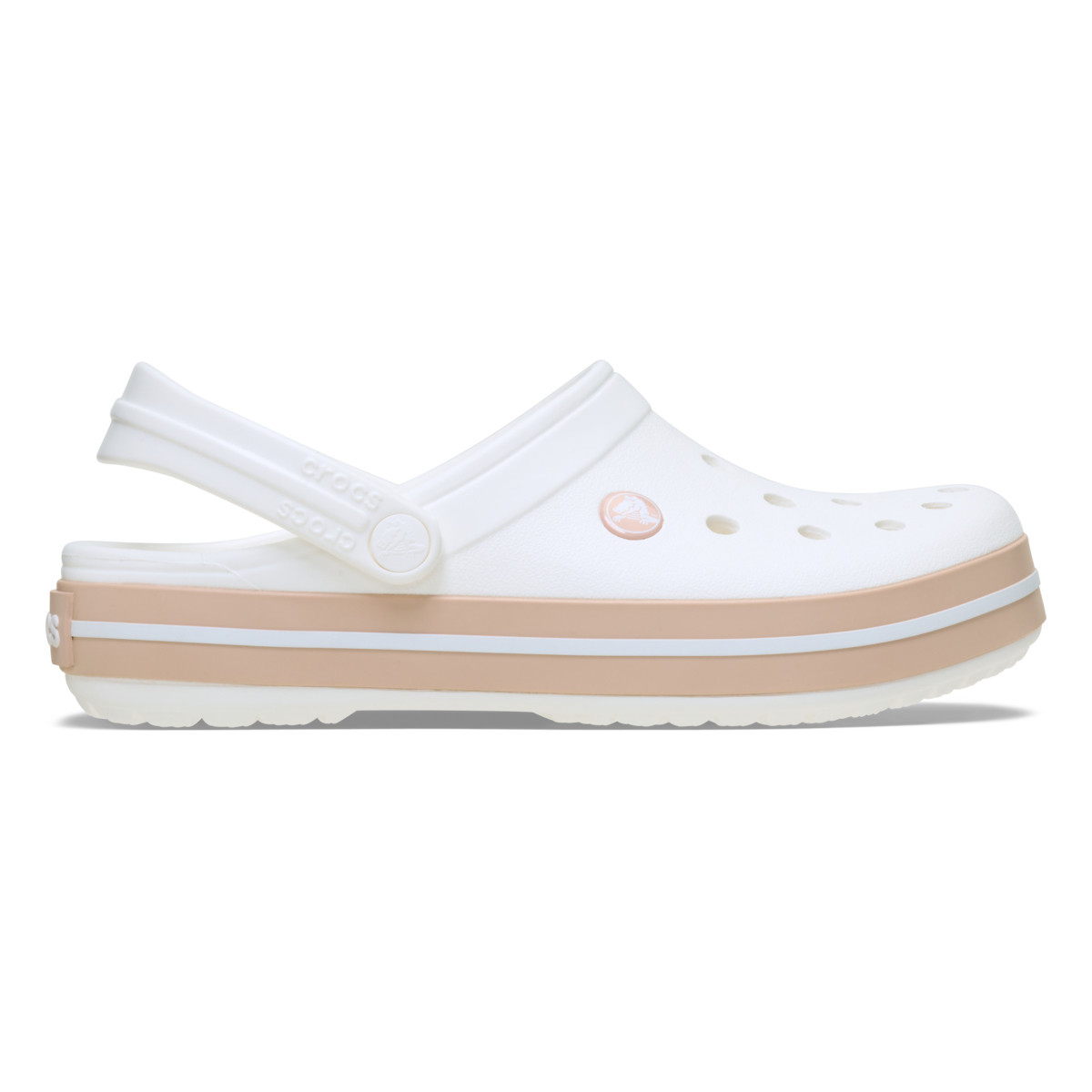 Saboti Crocs Crocband Alb - White/Pink Caramel - poza 1