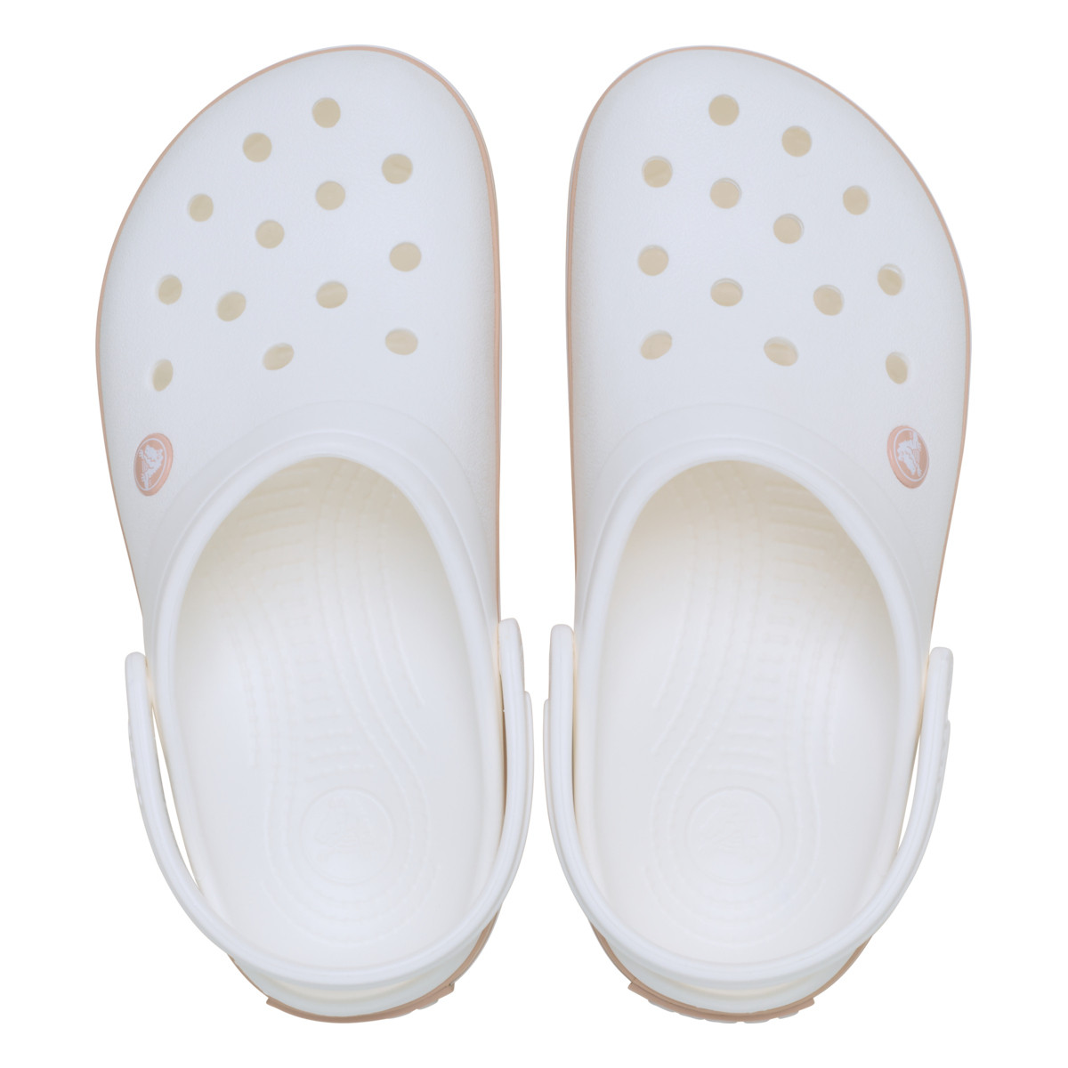 Saboti Crocs Crocband Alb - White/Pink Caramel - poza 5