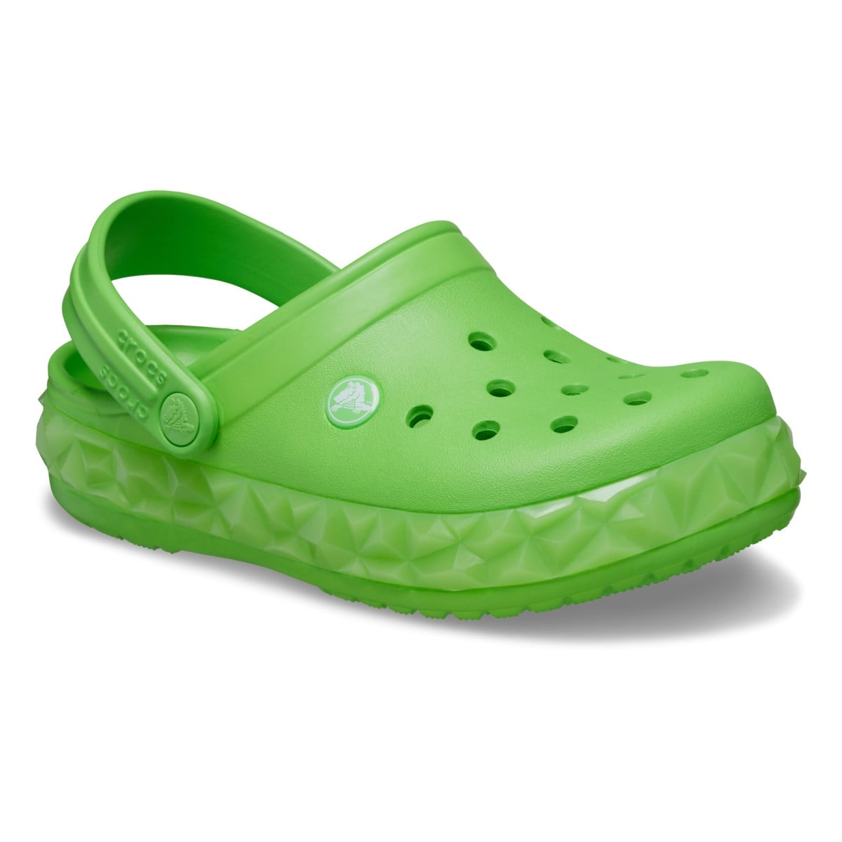 Saboti Crocs Crocband Geometric Glow In the Dark Band Clog Kids Verde - Green Slime - poza 2