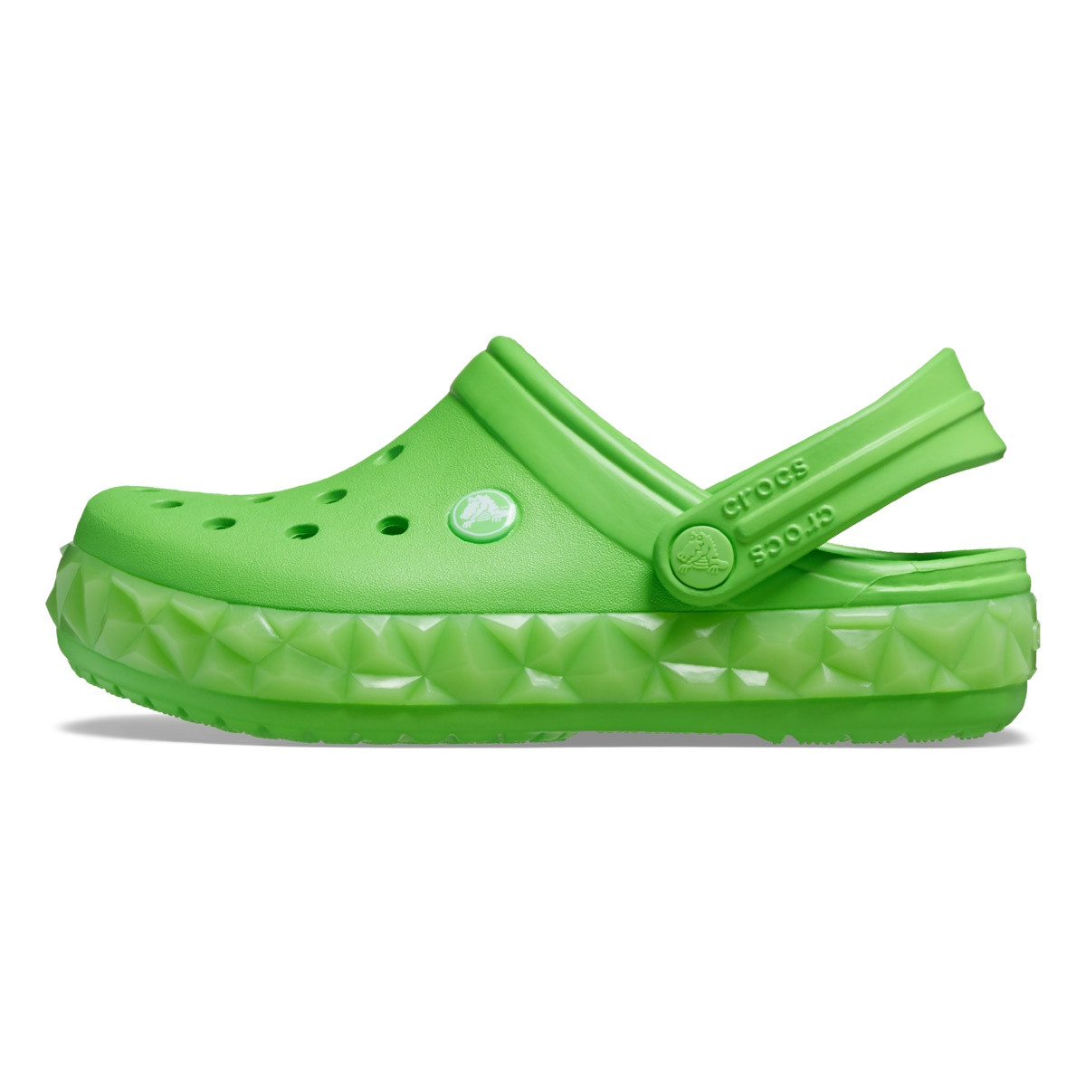 Saboti Crocs Crocband Geometric Glow In the Dark Band Clog Kids Verde - Green Slime - poza 3