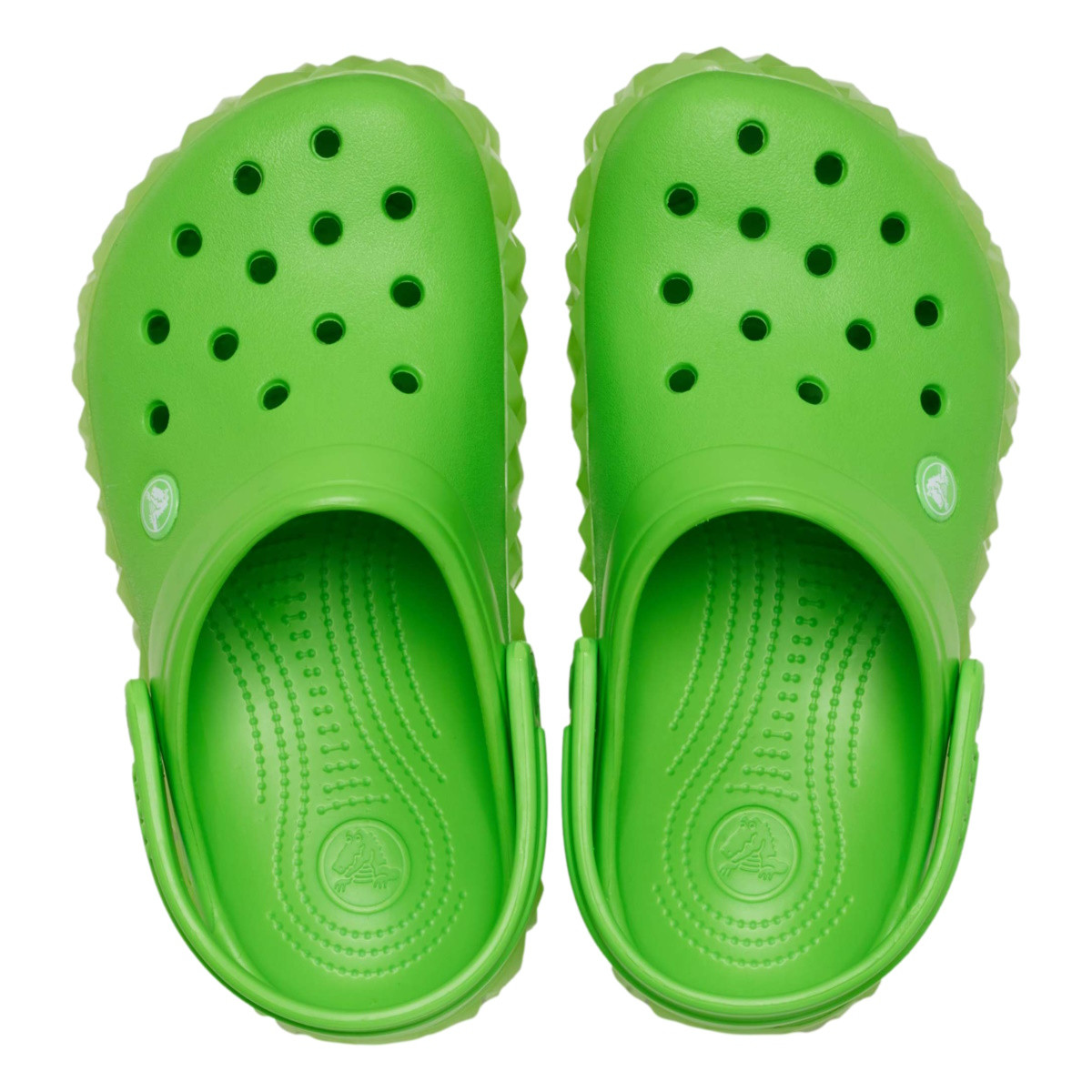 Saboti Crocs Crocband Geometric Glow In the Dark Band Clog Kids Verde - Green Slime - poza 5
