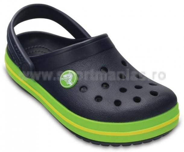 Saboti Crocs Crocband Kids Bleumarin - Navy/Volt Green - poza 2
