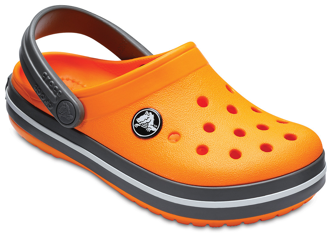 Saboti Crocs Crocband Kids Portocaliu - Blazing Orange/Slate Grey - poza 2
