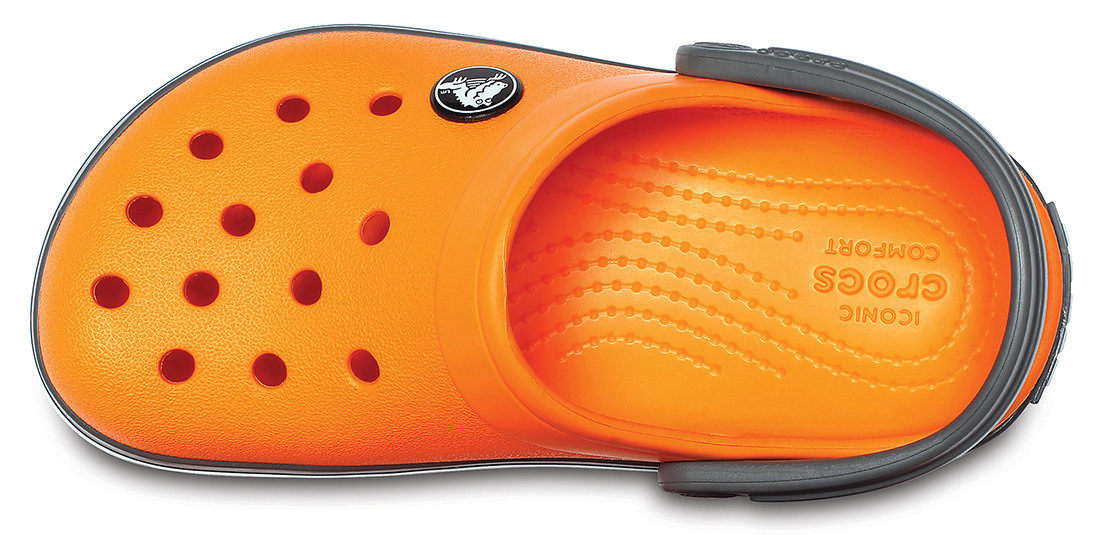 Saboti Crocs Crocband Kids Portocaliu - Blazing Orange/Slate Grey - poza 3