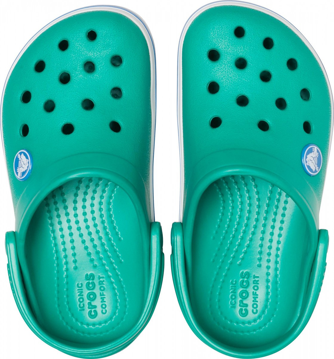 Saboti Crocs Crocband Kids Verde - Deep Green/Prep Blue - poza 3