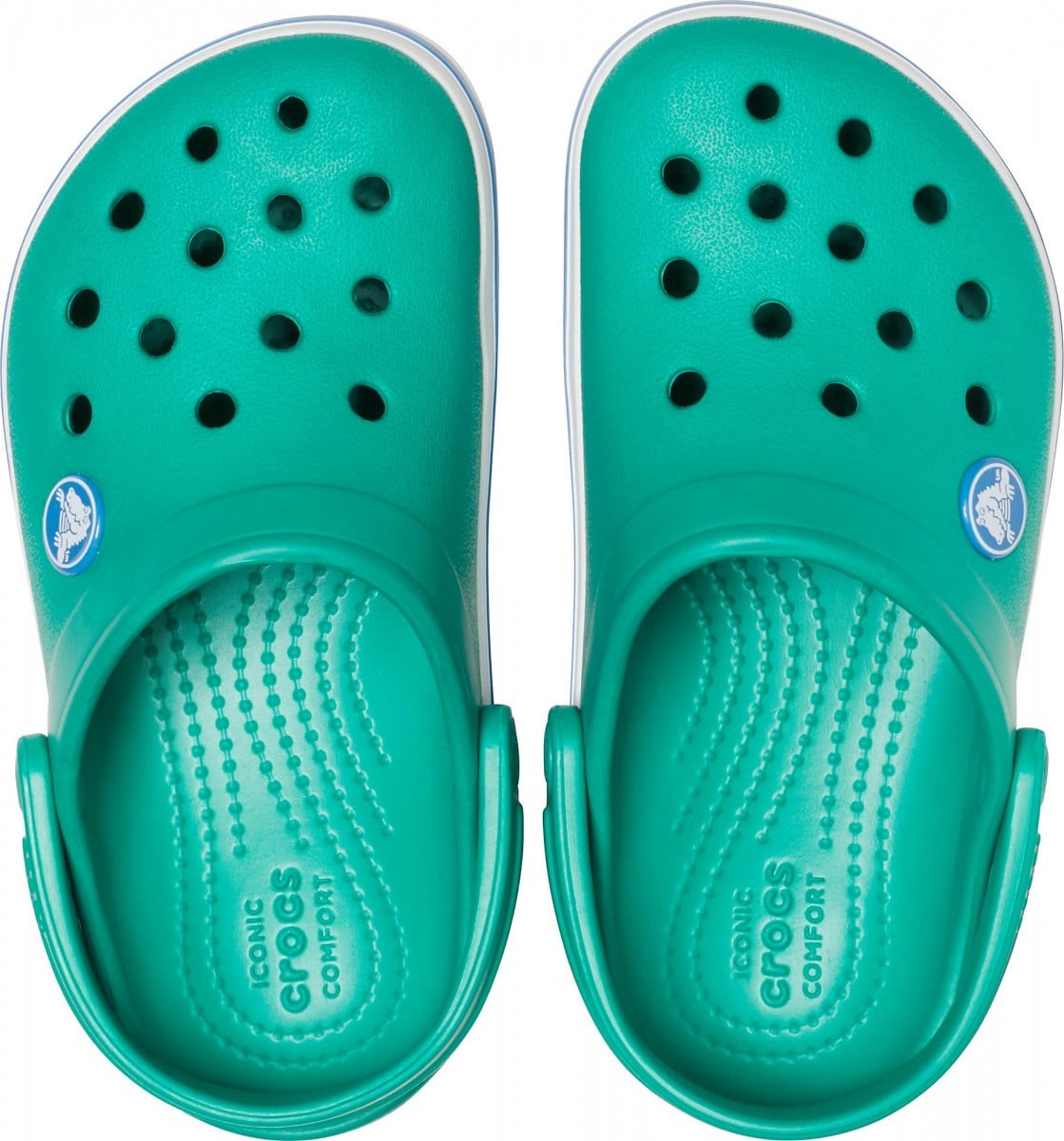 Saboti Crocs Crocband Kids Verde - Deep Green/Prep Blue - poza 3