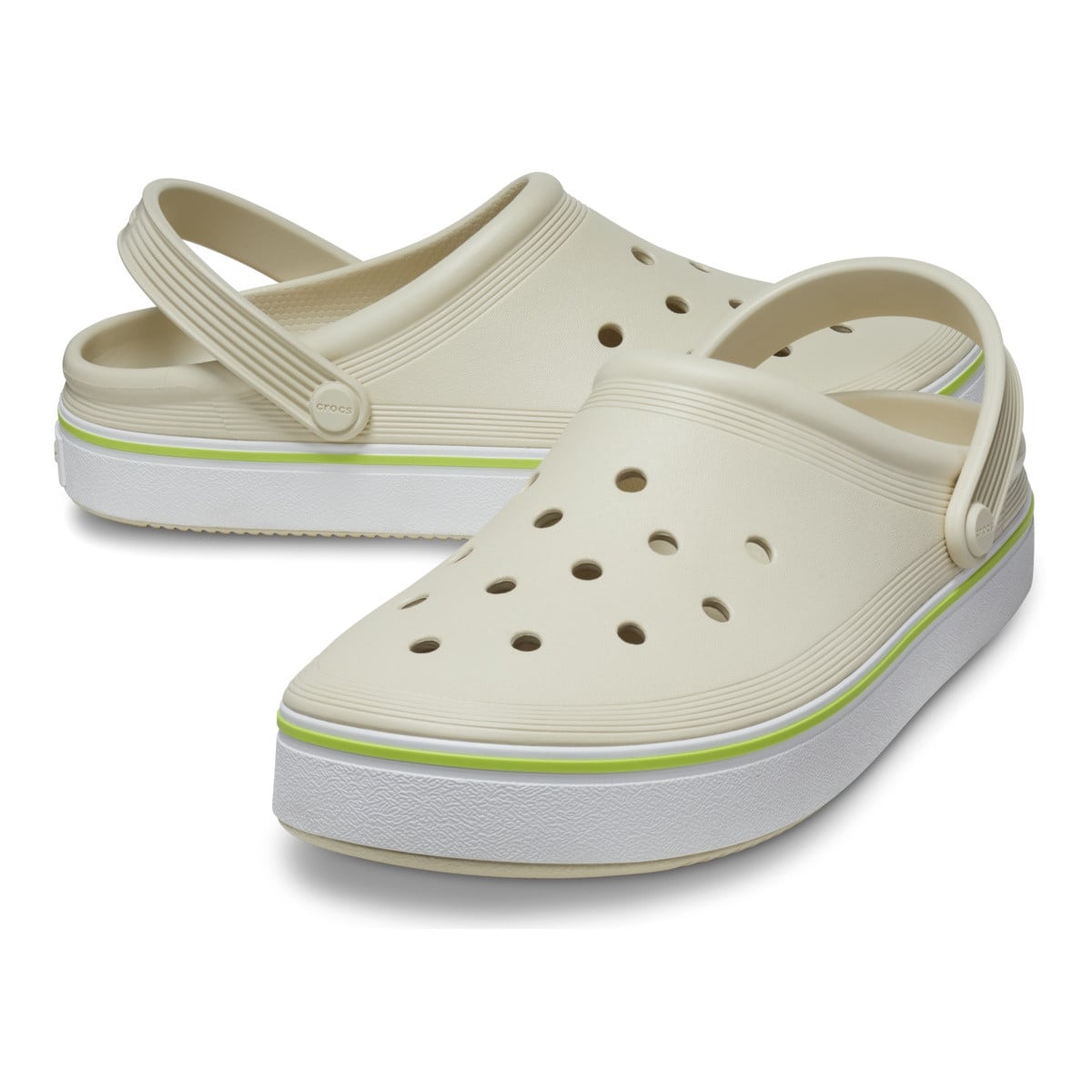 Saboți Crocs Crocband Off Court Clog Bej - Bone - poza 4