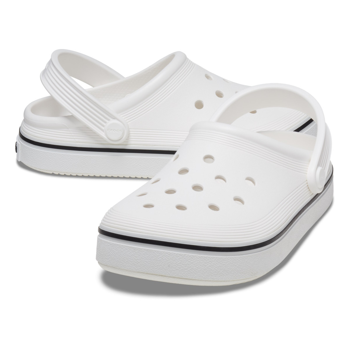 Saboți Crocs Crocband Off Court Clog Kids Alb - White - poza 4