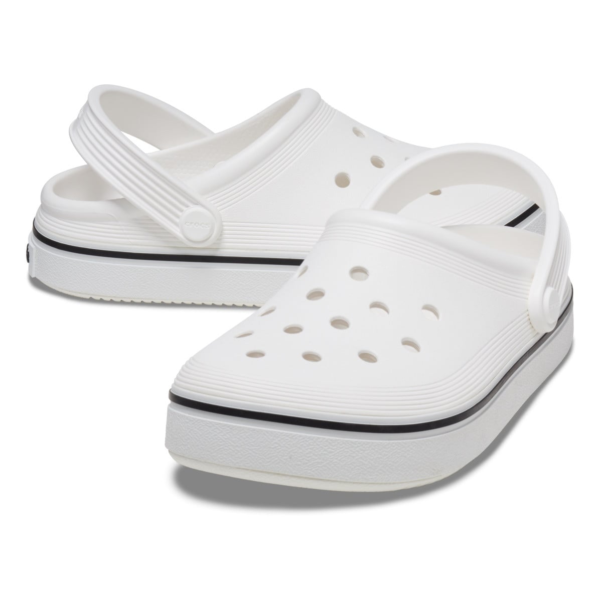 Saboți Crocs Crocband Off Court Clog Kids Alb - White - poza 4