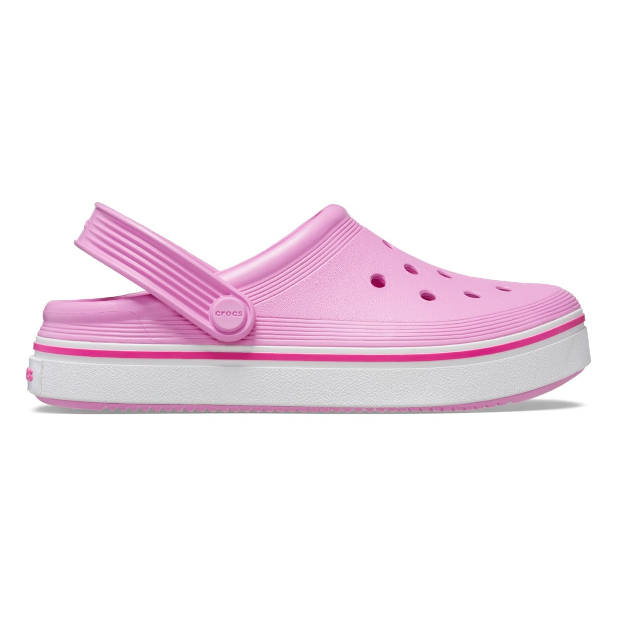 Saboți Crocs Crocband Off Court Clog Kids Roz - Taffy Pink - poza 1