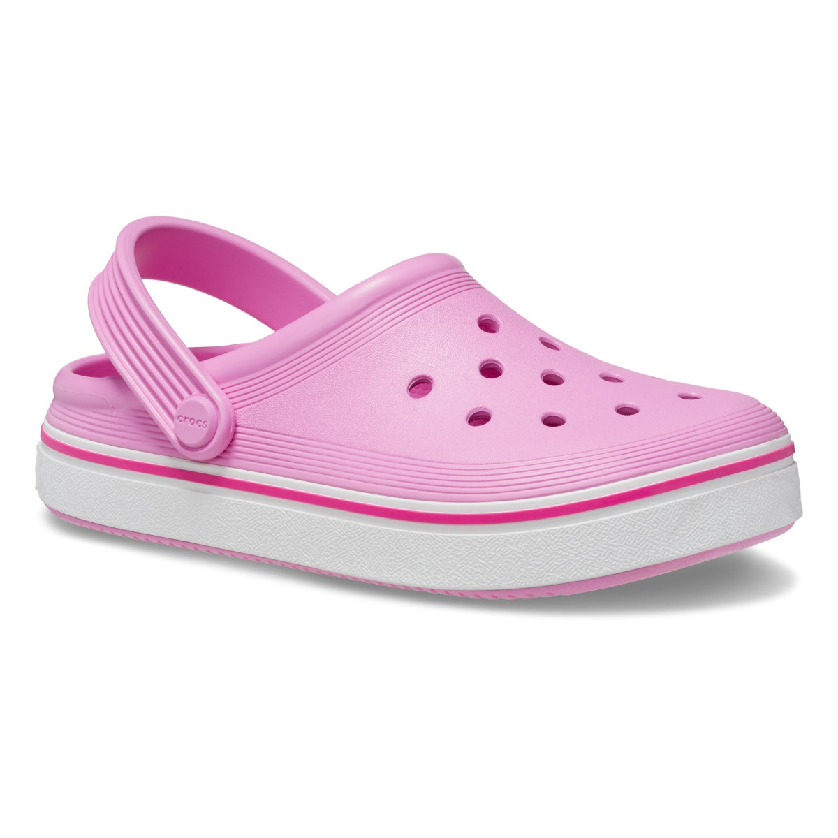 Saboți Crocs Crocband Off Court Clog Kids Roz - Taffy Pink - poza 2