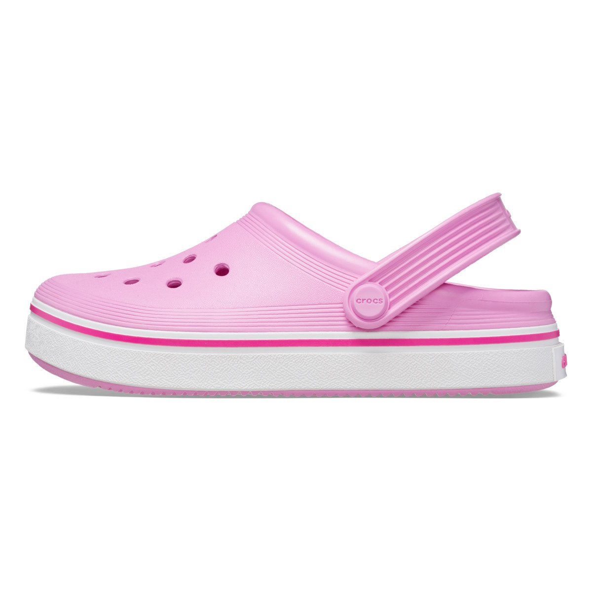 Saboți Crocs Crocband Off Court Clog Kids Roz - Taffy Pink - poza 3