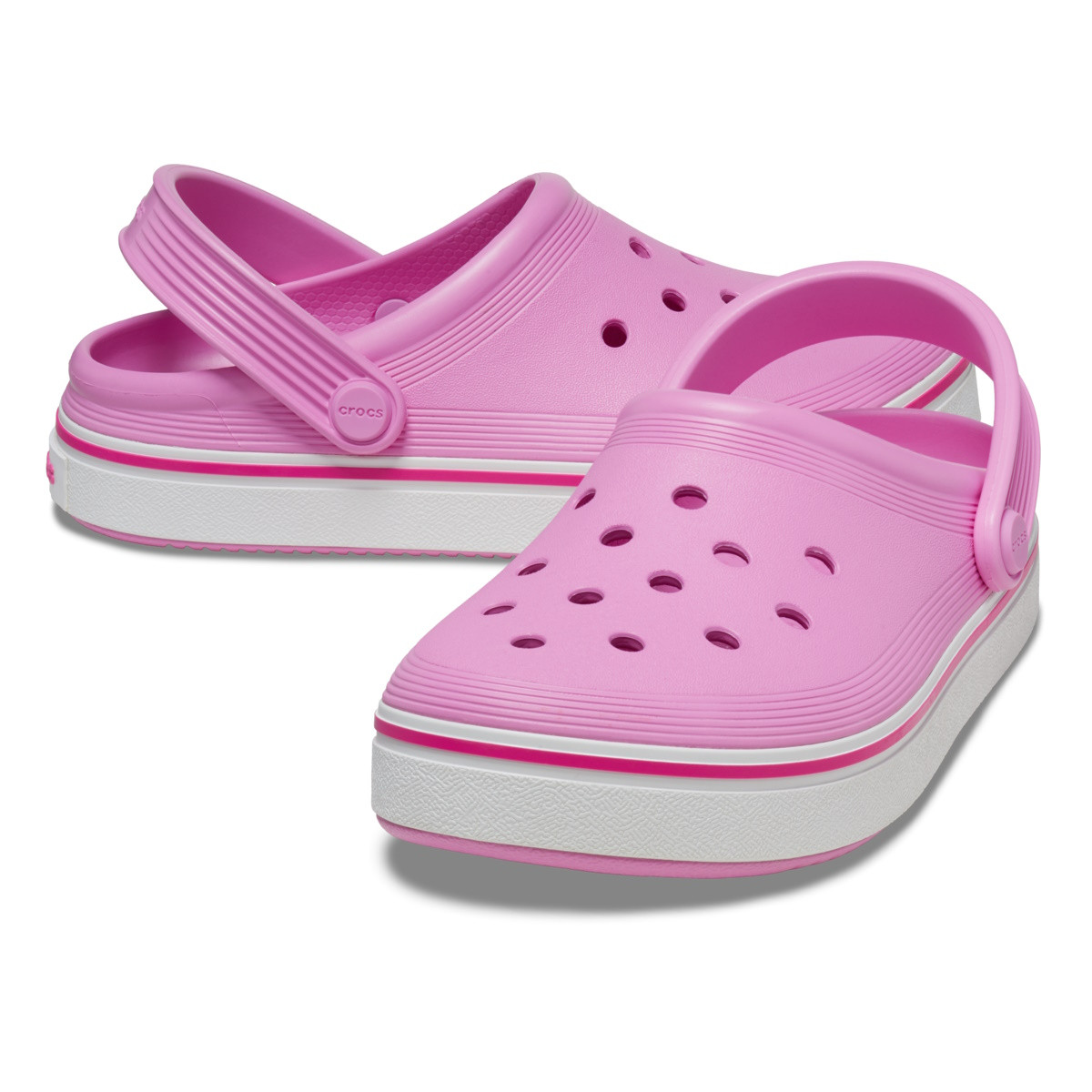 Saboți Crocs Crocband Off Court Clog Kids Roz - Taffy Pink - poza 4