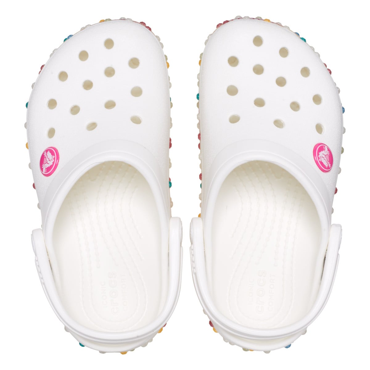 Saboți Crocs Crocband Stretch Necklace Clog Kids Alb - White/Multi - poza 5