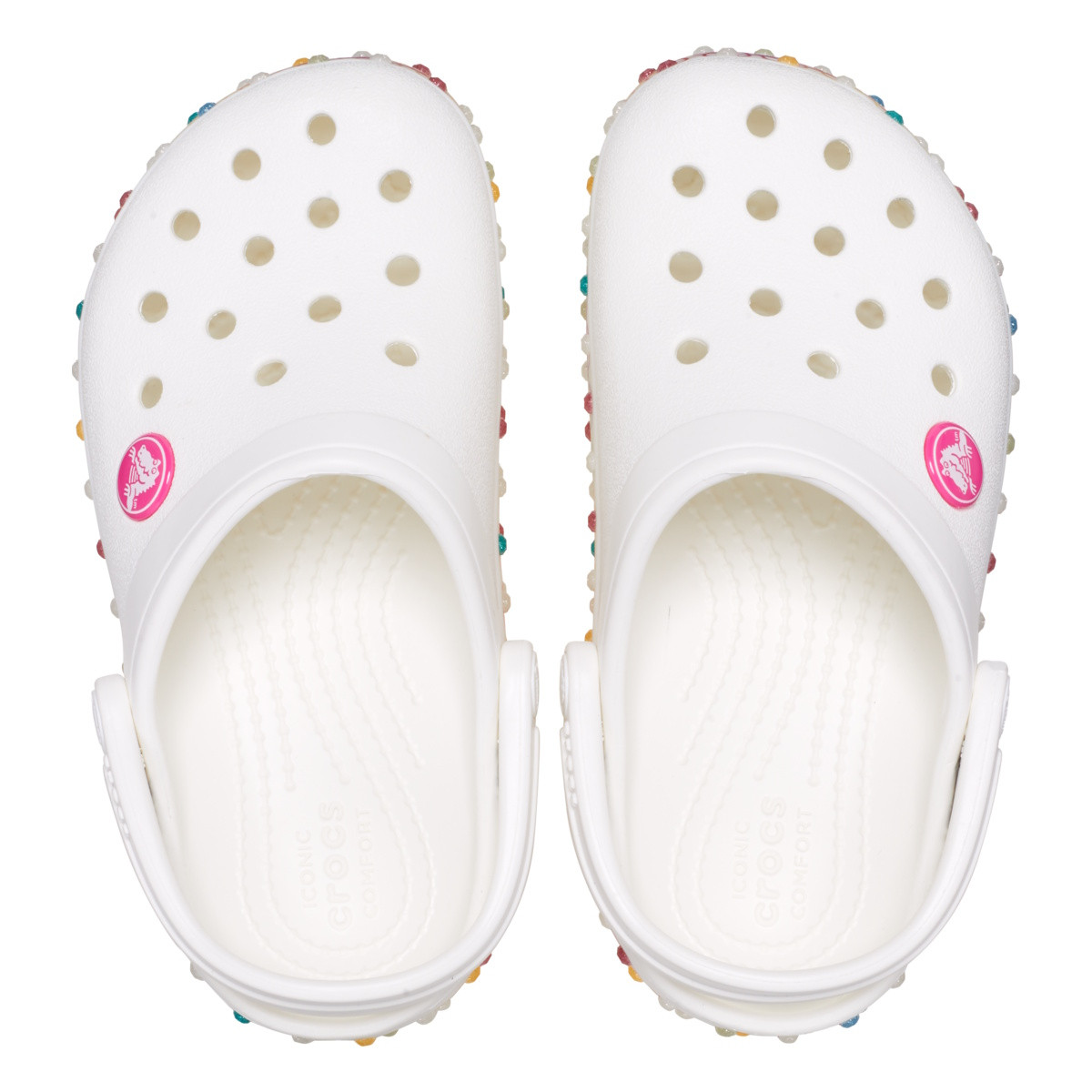 Saboți Crocs Crocband Stretch Necklace Clog Kids Alb - White/Multi - poza 5