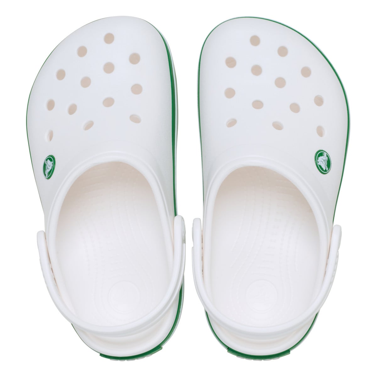 Saboți Crocs Crocband Toddlers New Clog Alb - White/Green Ivy - poza 5