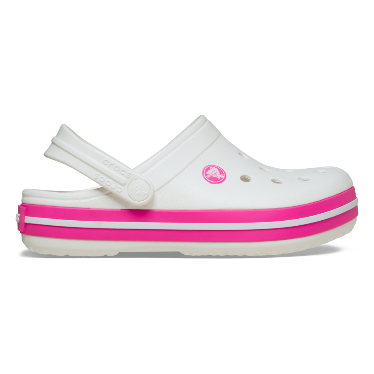 Saboți Crocs Crocband Toddlers New Clog Alb - White/Pink Crush - poza 1