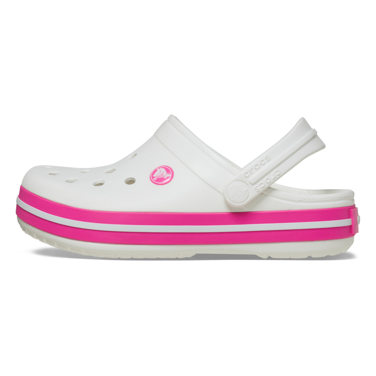 Saboți Crocs Crocband Toddlers New Clog Alb - White/Pink Crush - poza 3