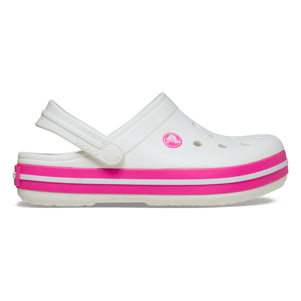 Saboți Crocs Crocband Toddlers New Clog Alb - White/Pink Crush - poza 1