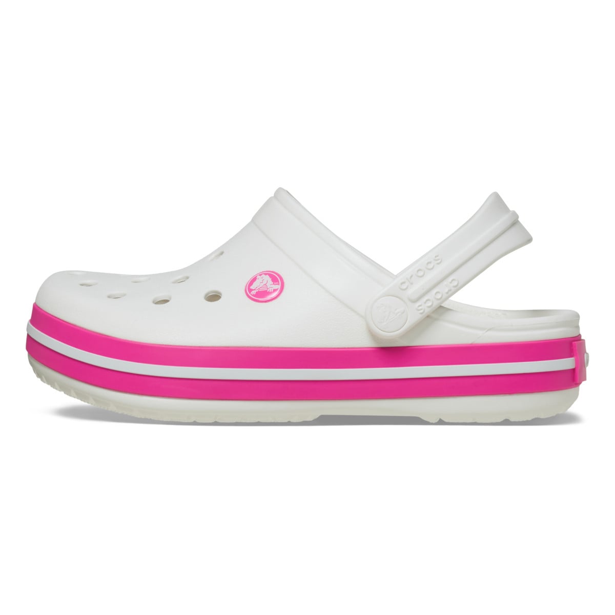 Saboți Crocs Crocband Toddlers New Clog Alb - White/Pink Crush - poza 3