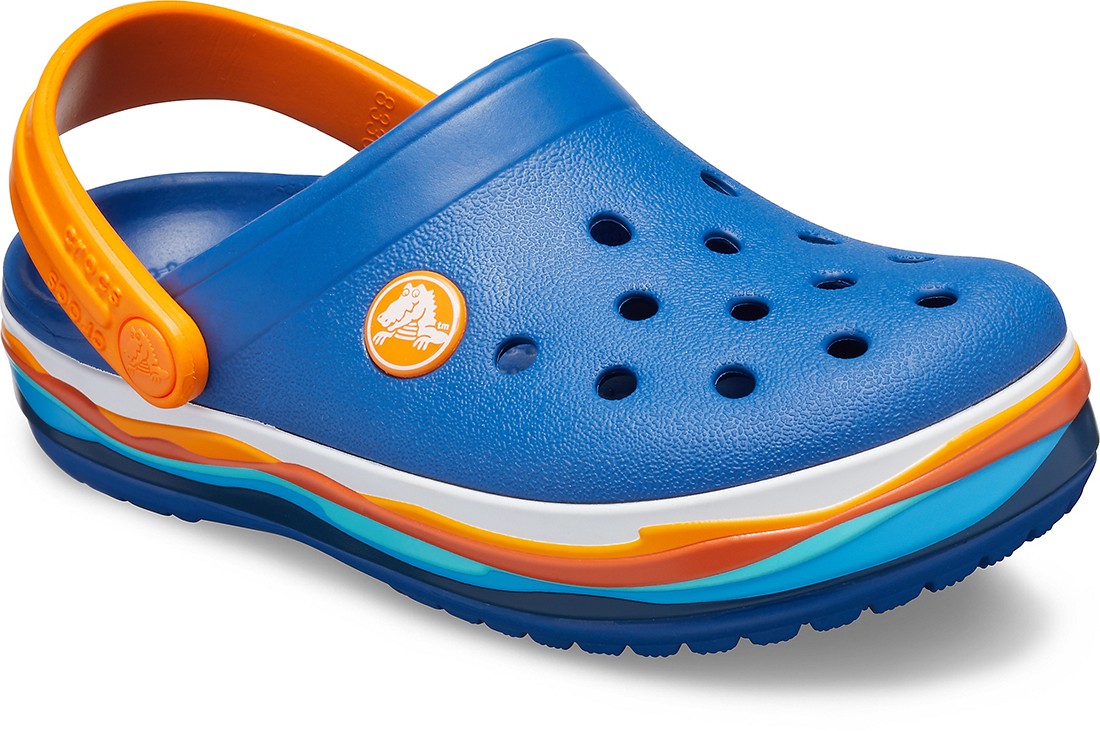 Saboti Crocs Crocband Wavy Band Kids Clog Albastru - Blue Jean - poza 2