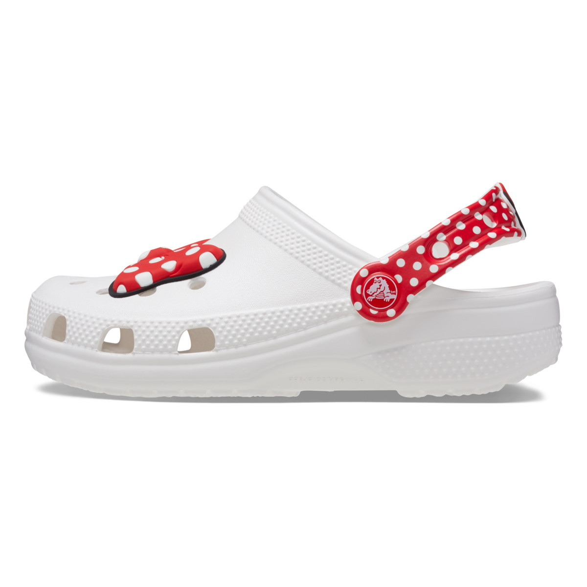 Saboti Crocs Disney Minnie Mouse Classic Clog Kids Alb - White/Red - poza 3