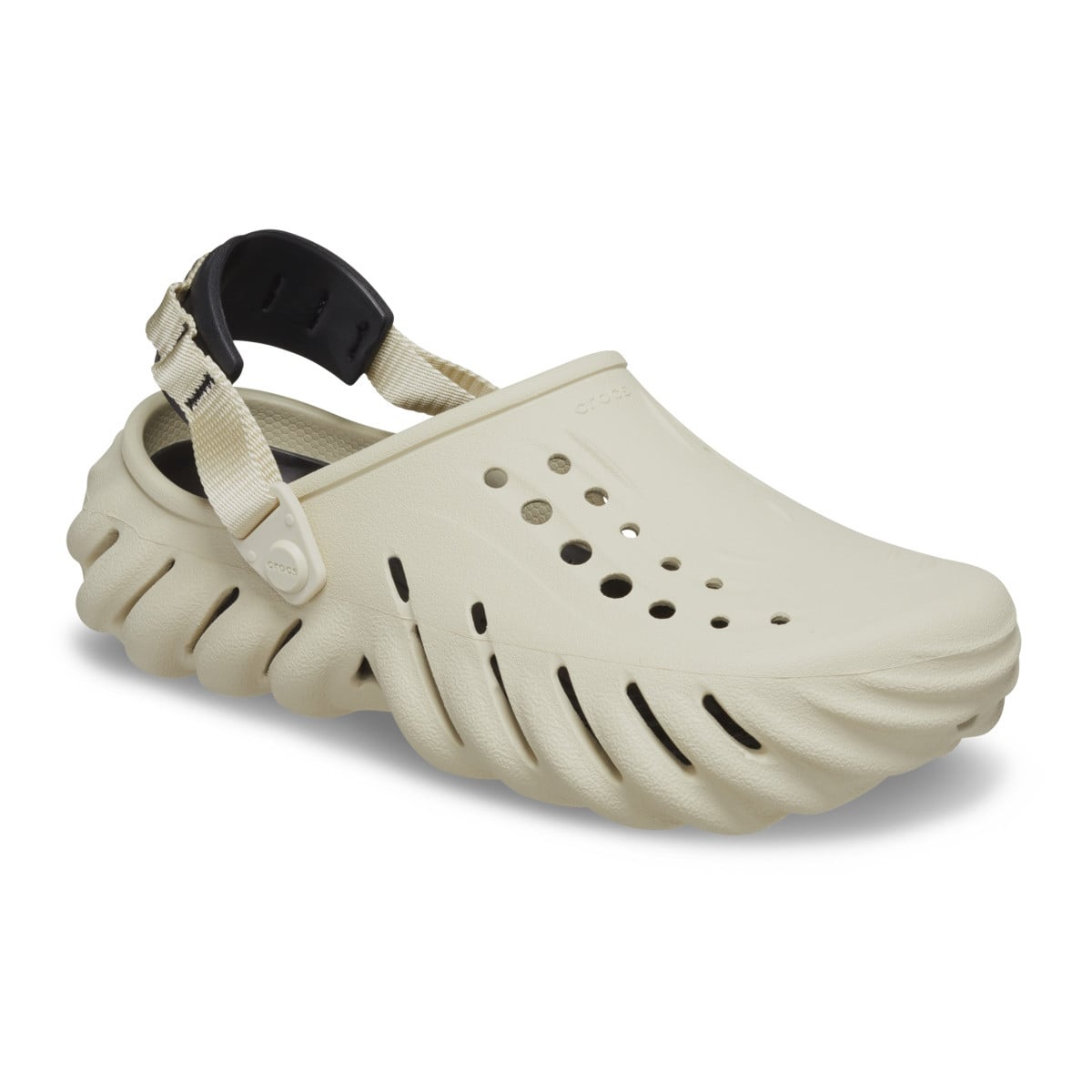 Saboti Crocs Echo Clog Bej - Bone/Black - poza 2