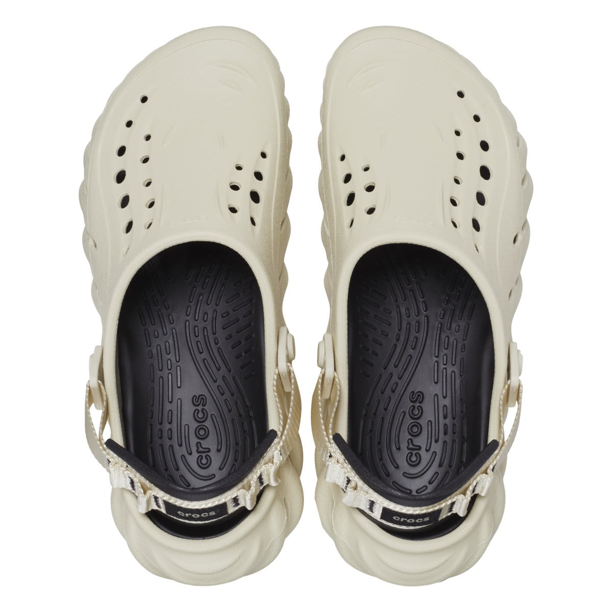 Saboti Crocs Echo Clog Bej - Bone/Black - poza 5
