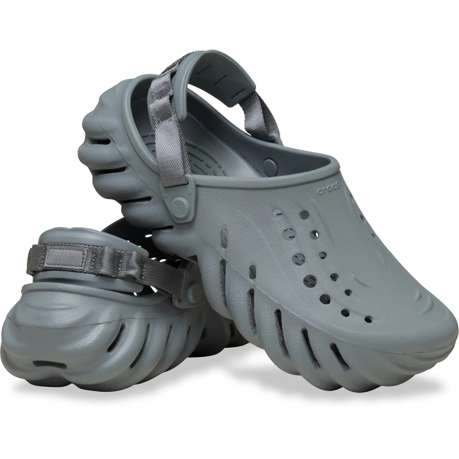 Saboti Crocs Echo Clog Gri - Concrete - poza 3