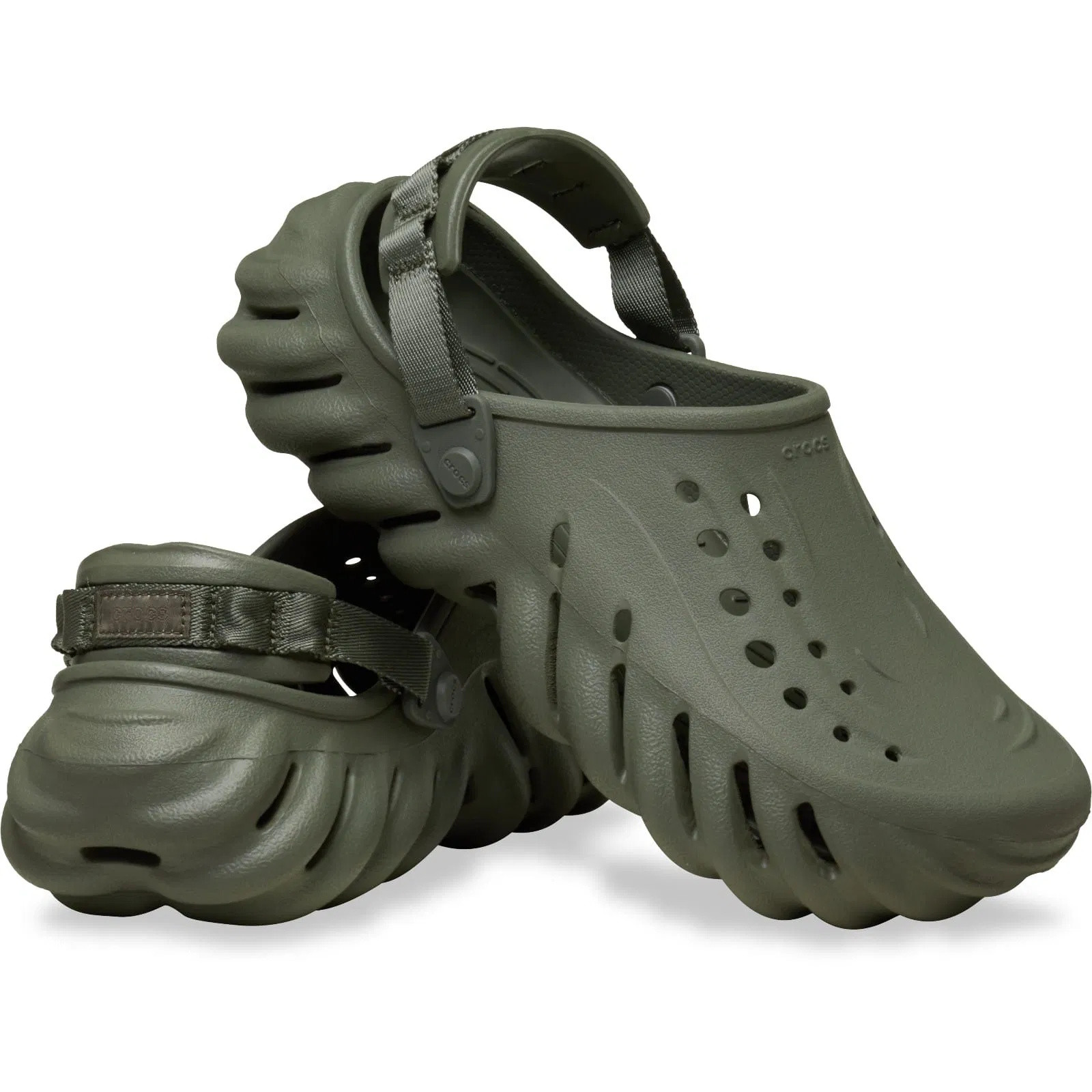 Saboti Crocs Echo Clog Verde - Dusty Olive - poza 3