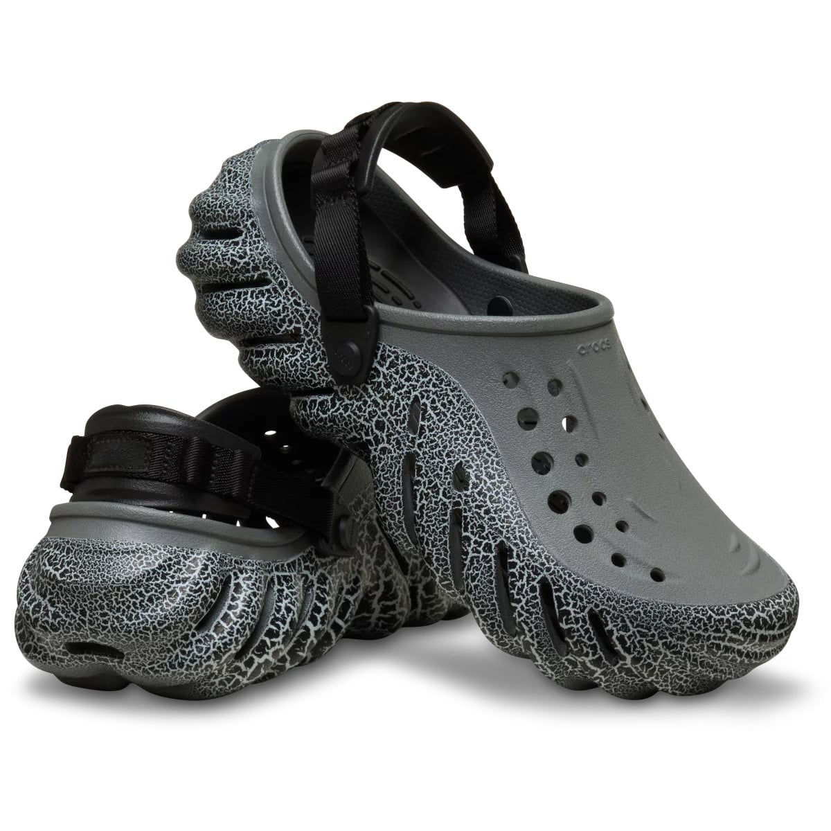 Saboti Crocs Echo Crackle Clog Gri - Slate Grey - poza 3