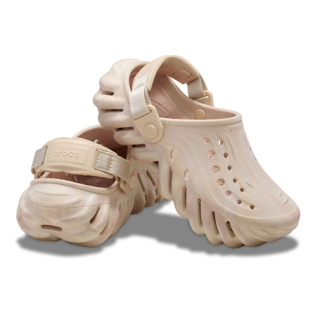 Saboti Crocs Echo Marbled Clog Kids Bej - Quartz/Multi - poza 4