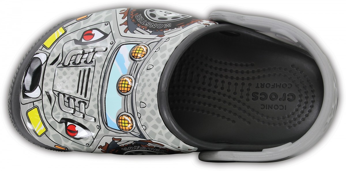 Saboti Crocs Fun Lab Lights Clog Gri - Monster Truck/Graphite - poza 3
