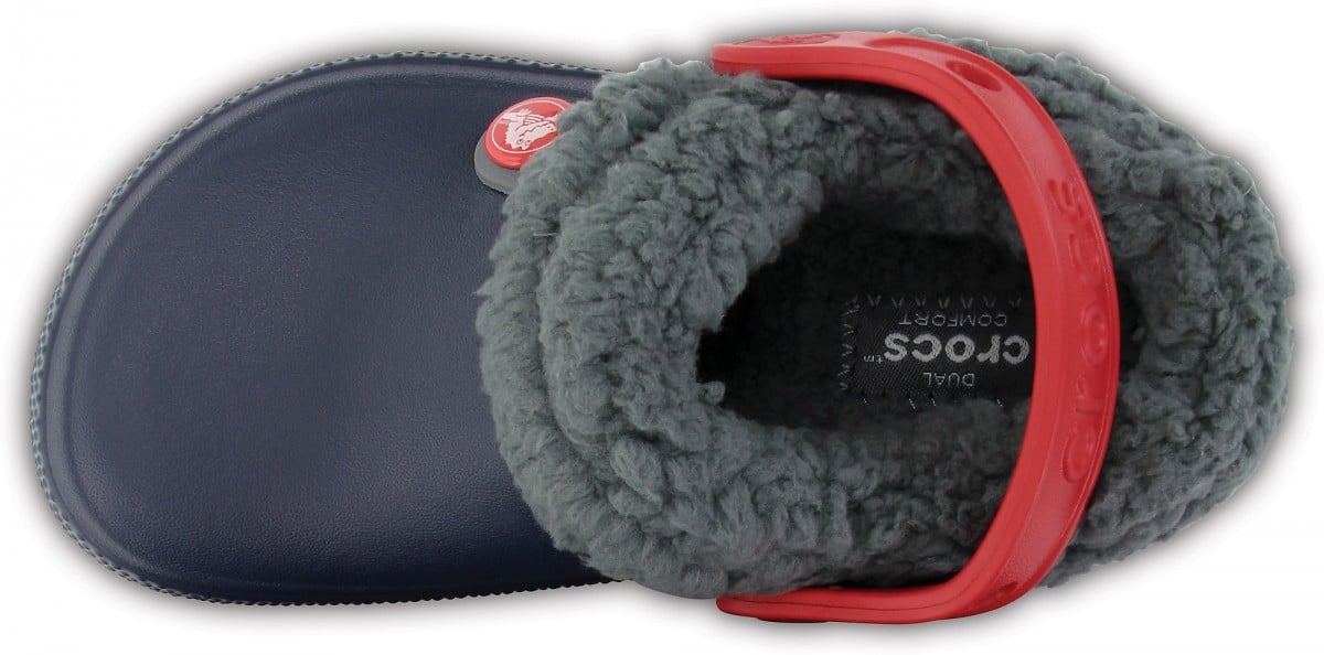 Saboti Crocs Kids' Classic Blitzen III Lined Clog Albastru - Navy/Slate Grey - poza 3