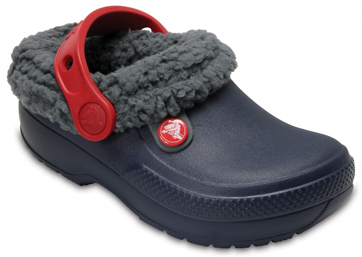 Saboti Crocs Kids' Classic Blitzen III Lined Clog Albastru - Navy/Slate Grey - poza 2