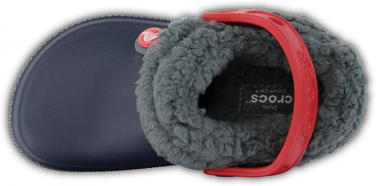 Saboti Crocs Kids' Classic Blitzen III Lined Clog Albastru - Navy/Slate Grey - poza 3