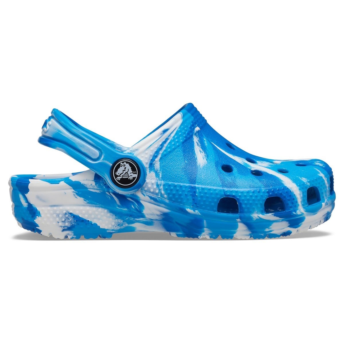 Saboți Crocs Kids' Classic Marbled Clog Albastru - Bright Cobalt/White - poza 1