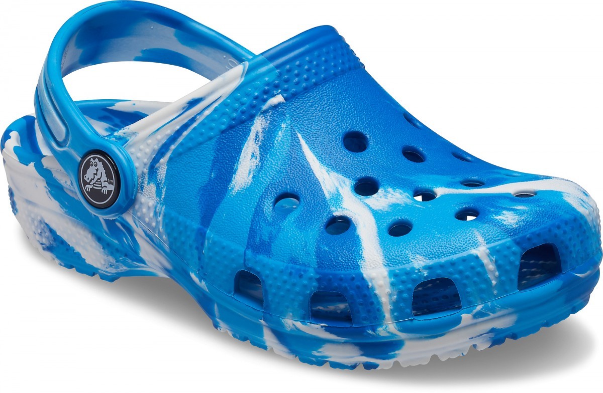 Saboți Crocs Kids' Classic Marbled Clog Albastru - Bright Cobalt/White - poza 2