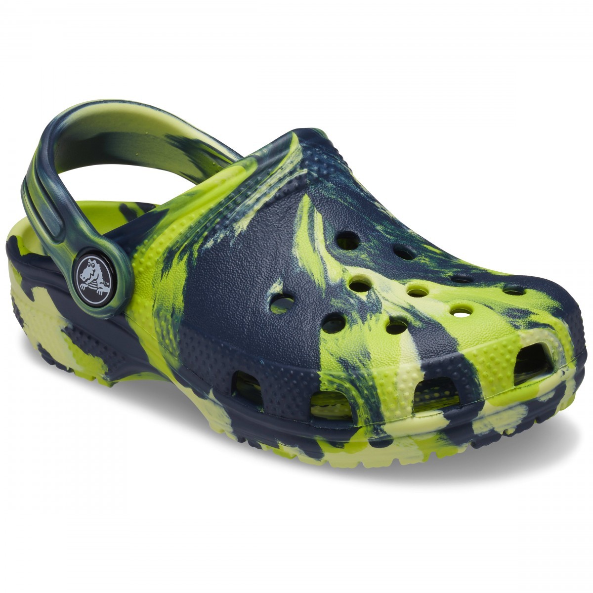 Saboți Crocs Kids' Classic Marbled Clog Albastru - Navy/Multi - poza 2