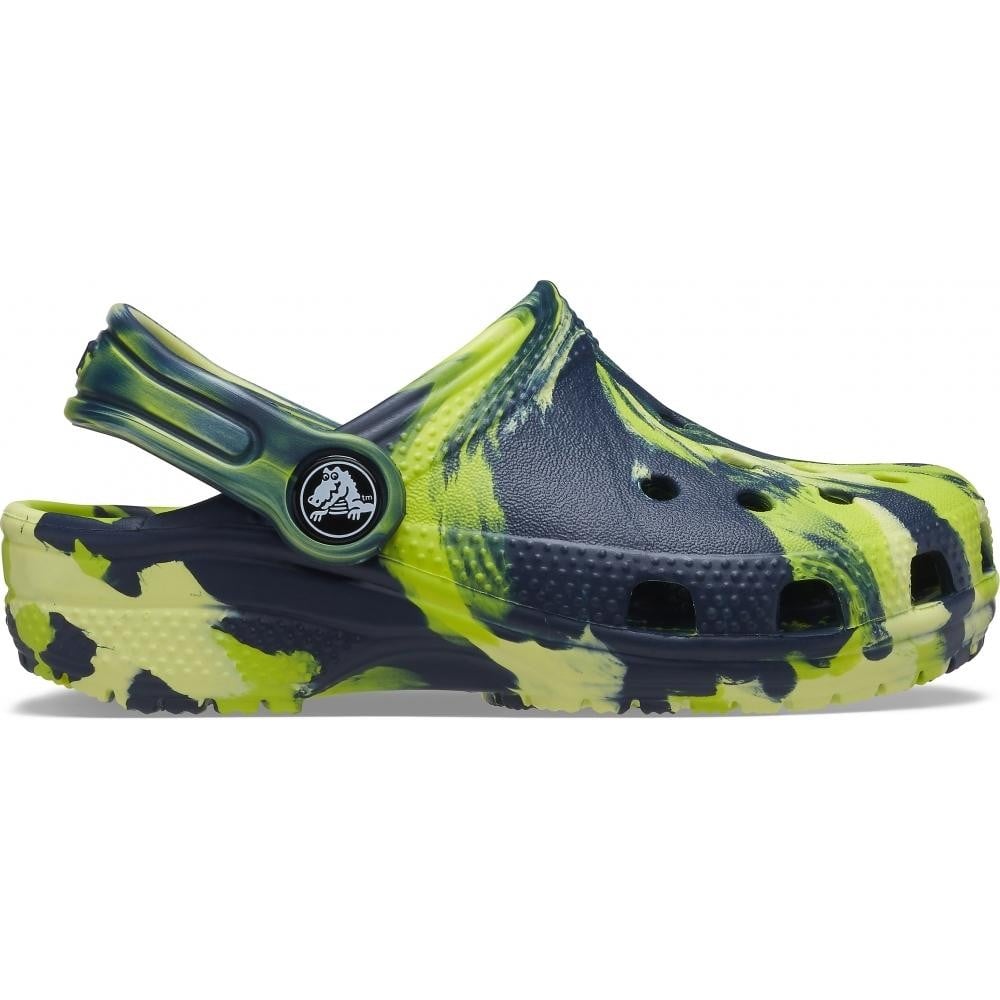 Saboți Crocs Kids' Classic Marbled Clog Albastru - Navy/Multi - poza 1