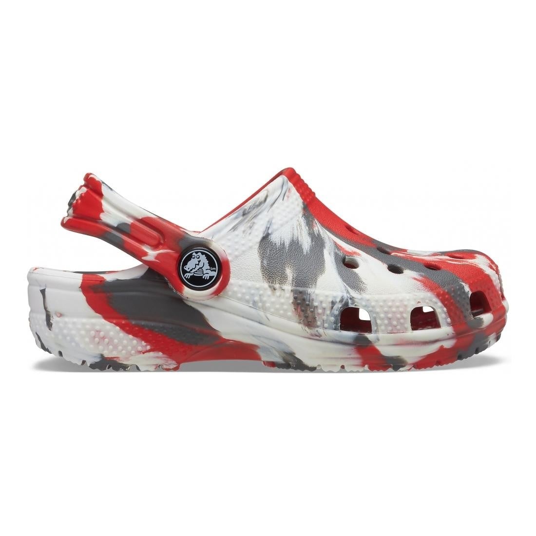 Saboți Crocs Kids' Classic Marbled Clog Roșu - Flame/White - poza 1