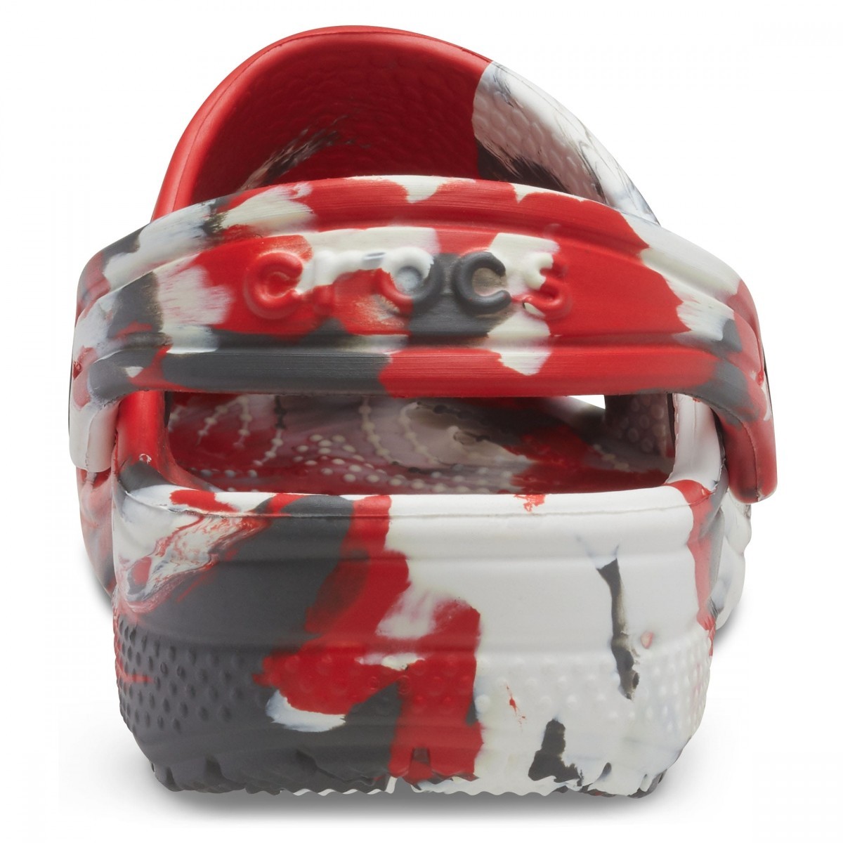 Saboți Crocs Kids' Classic Marbled Clog Roșu - Flame/White - poza 5